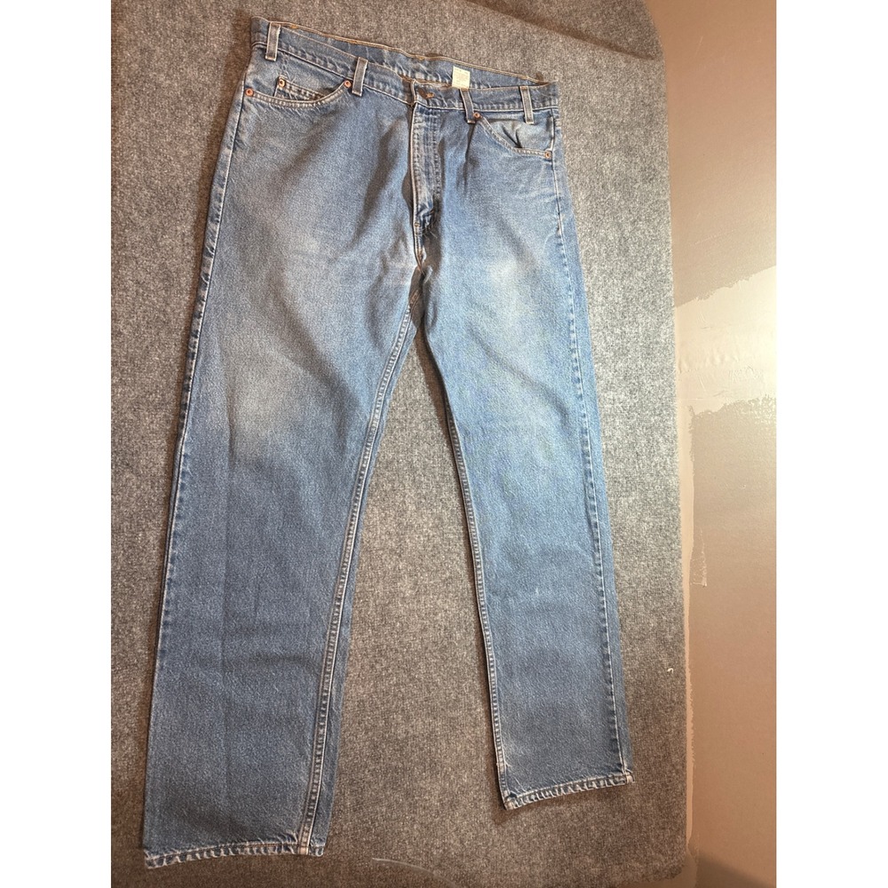 Vintage Levi's 505 Jeans 36x32 1997 Orange Tab USA Light Wash Denim